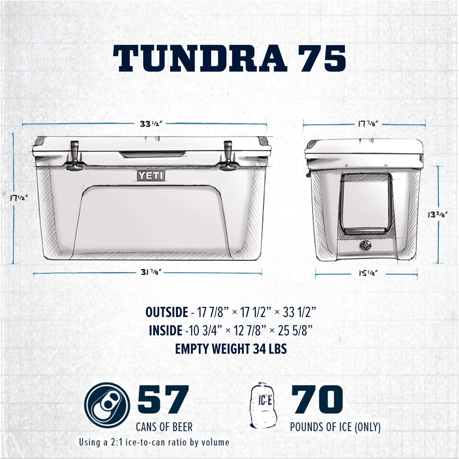 YETI Tundra 75 Cooler, White