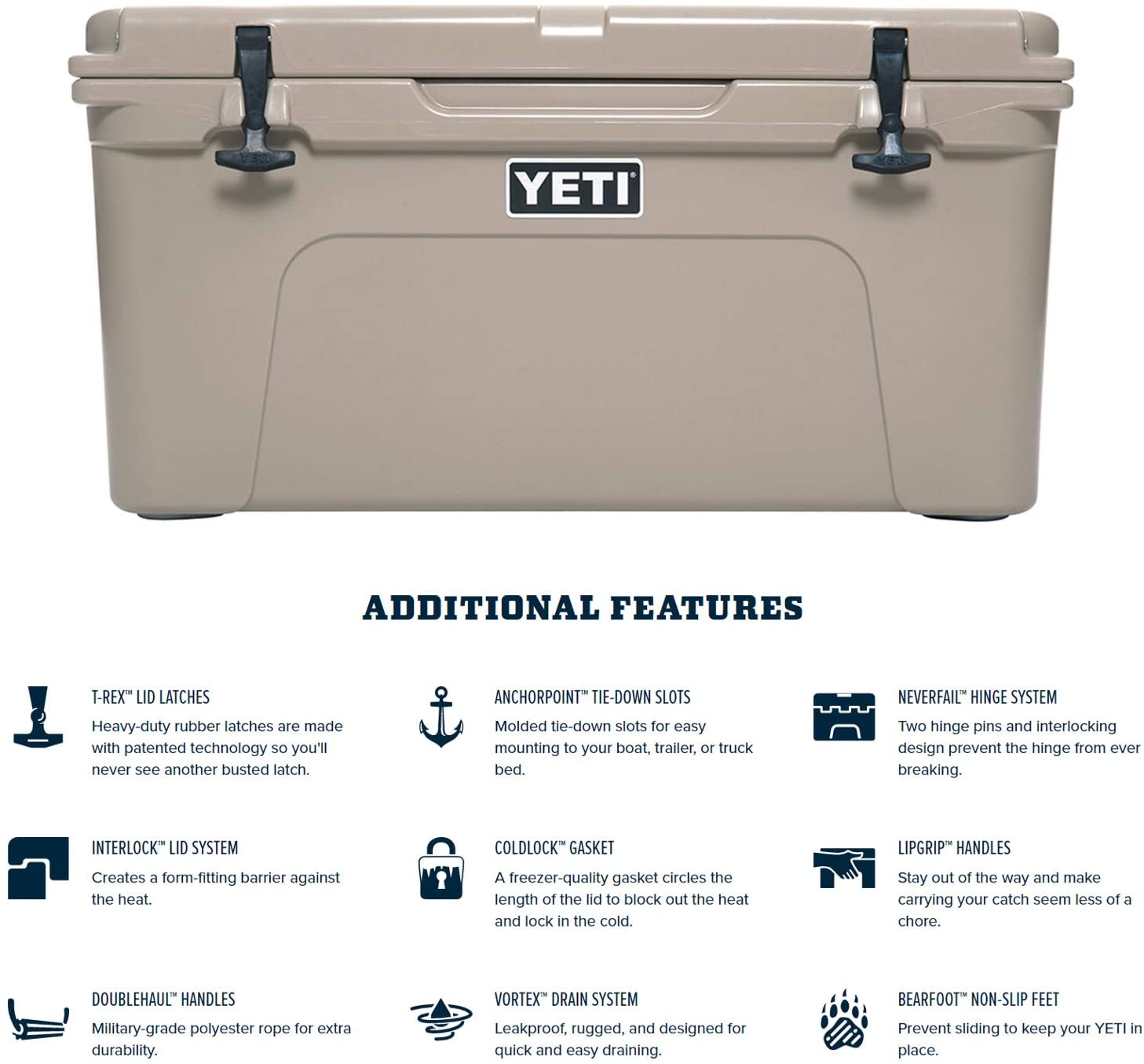 YETI Tundra 65 Cooler, Desert Tan